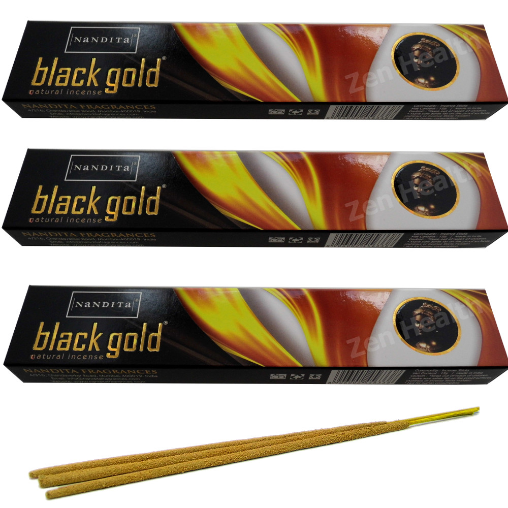 3 x Black Gold Incense Sticks Joss Natural Rare Herbs, Flowers & Oils