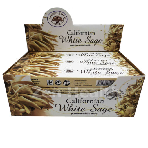 12 x Californian White Sage Green Tree Masala Incense Stick Packs