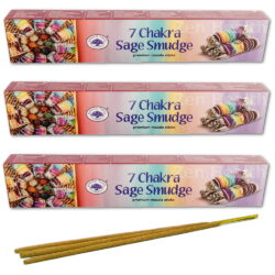 3 x 7 Chakra Sage Incense Stick Joss Packs For Yoga, Meditation and Spiritual Rituals