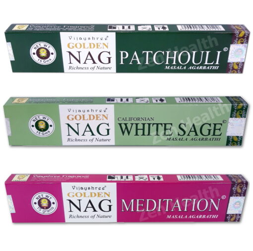 Golden Nag Champa - Patchouli, White Sage and Meditation Mix