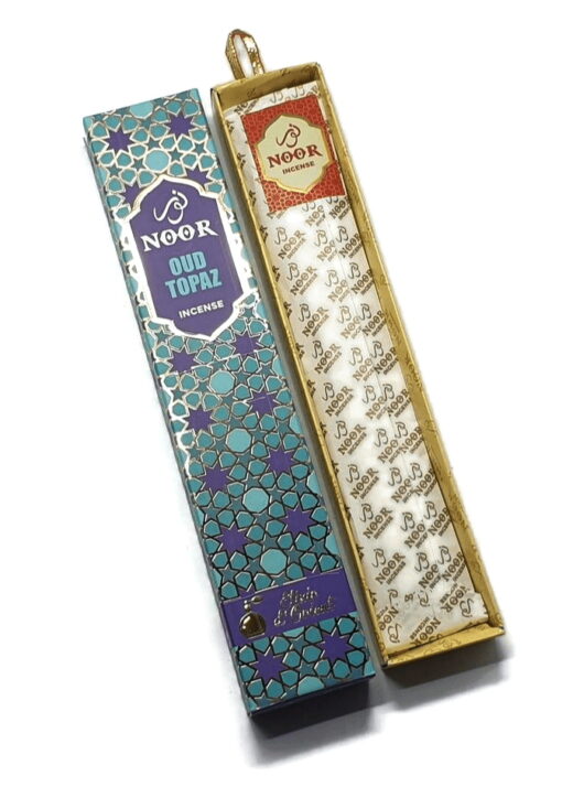 Noor Oud Topaz Incense Stick Packs Saffron, Vetiver, Patchouli, Sandalwood