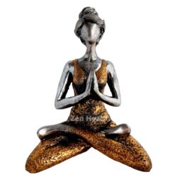 Silver and Gold Coloured Yoga Meditation Lady Figurine