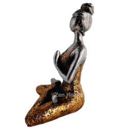 Silver and Gold Coloured Yoga Meditation Lady Figurine