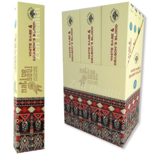 Native Soul White Sage and Dragons Blood Incense Sticks - Whole Box