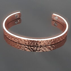 Magnetic Planished Copper Bracelet