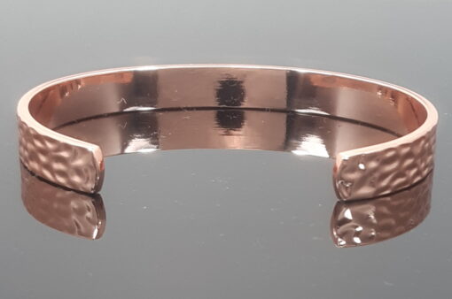 Magnetic Planished Copper Bracelet - Rear View