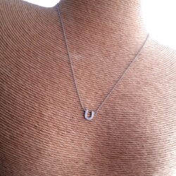 Lucky HorseShoe Pendant With Cubic Zirconia Crystals