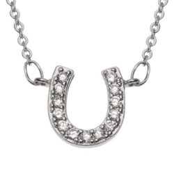 Lucky HorseShoe Pendant With Cubic Zirconia Crystals